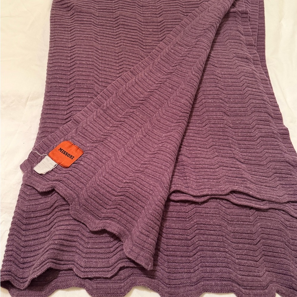 Missoni Home Plum Zigzag Knit Throw